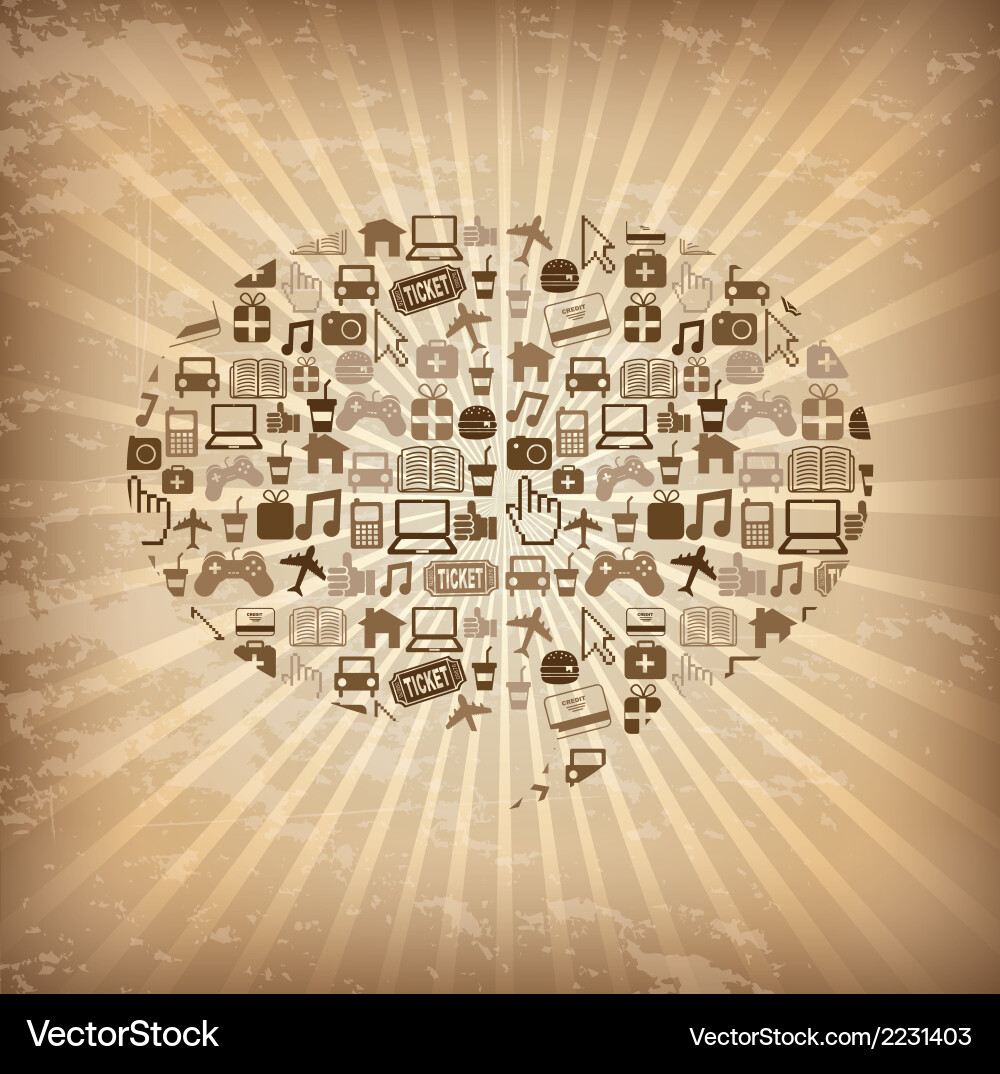 Social network icons over vintage background Vector Image