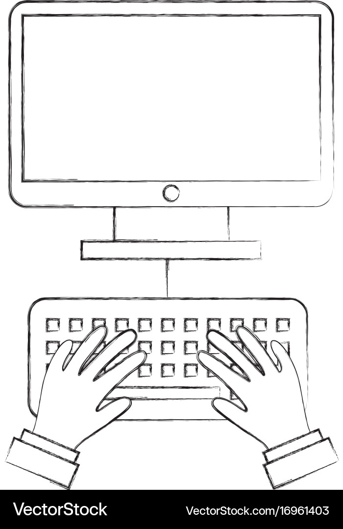 User with desktop isolated icon vector image