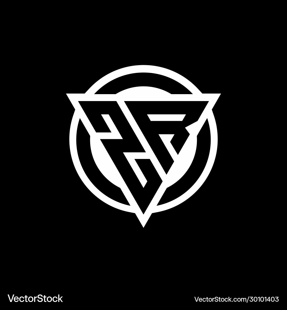 Zr logo with negative space triangle shape Vector Image