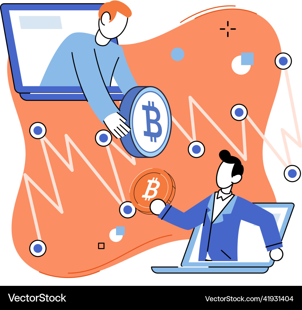 Cryptocurrency exchange blockchain bitcoin Vector Image