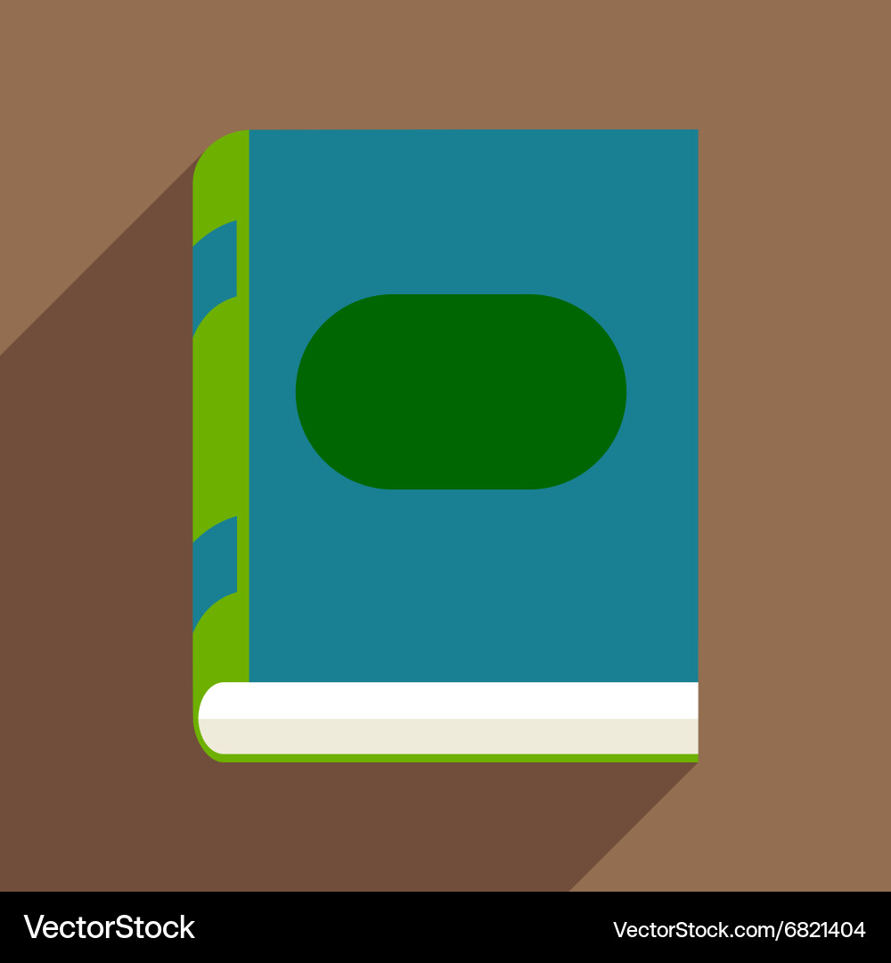 Flat with shadow icon and mobile application book vector image