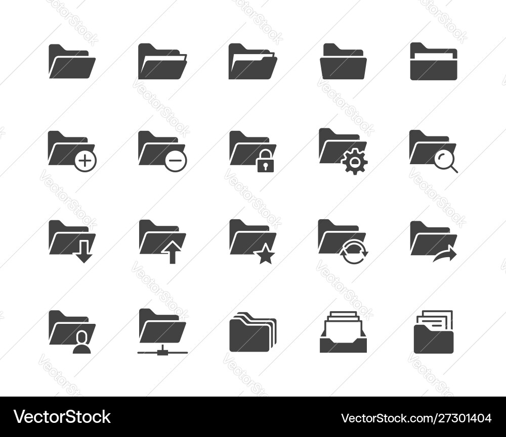 Folder Icon Set - File Management vector image