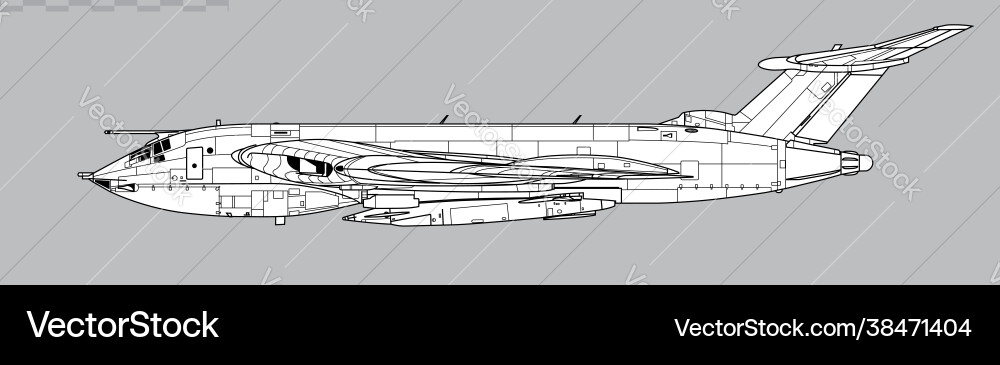 Handley page victor b2 with blue steel missile Handley page victor b2 with blue steel missile vector image