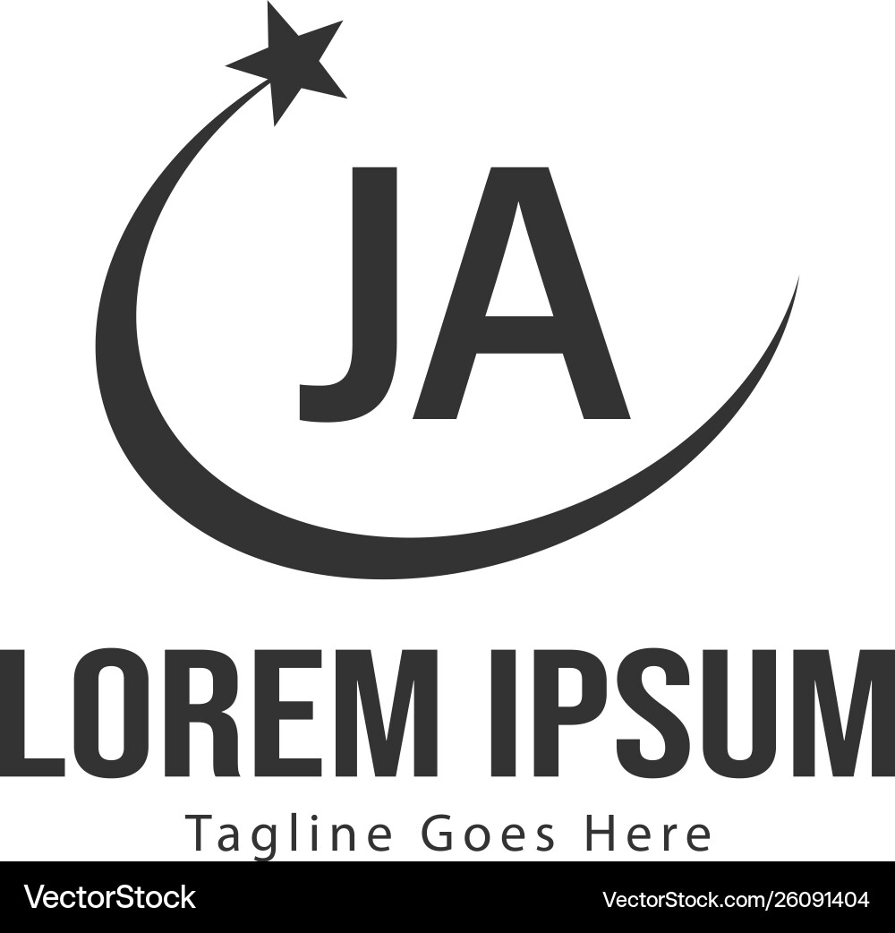 Initial ja logo template with modern frame Initial ja logo template with modern frame Vector Image