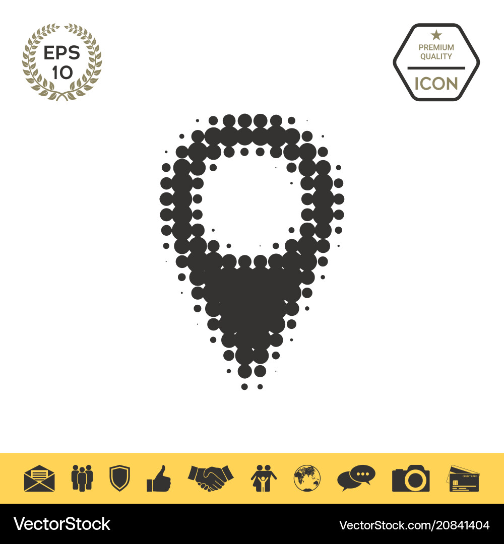 Map pointer halftone logo Vector Image