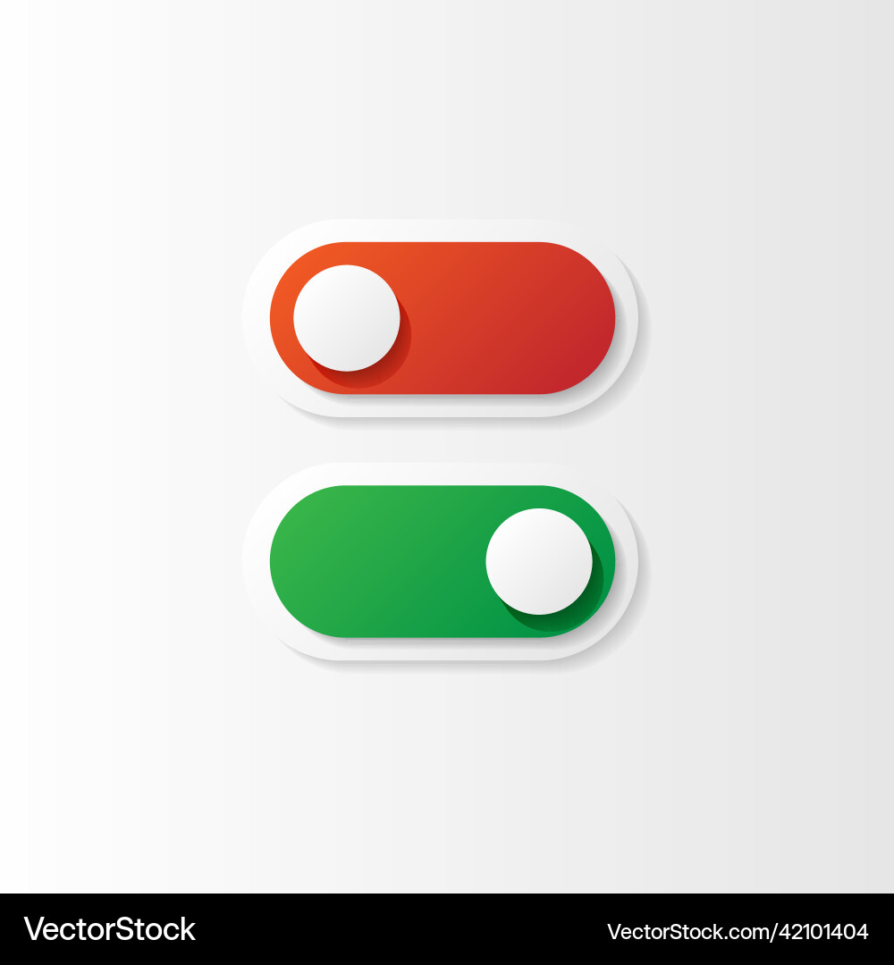 Red and green buttons design Red and green buttons design vector image