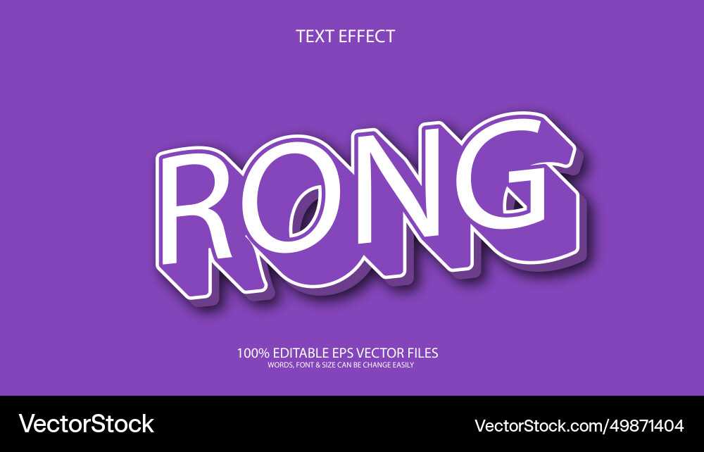 Rong text effect Rong text effect vector image
