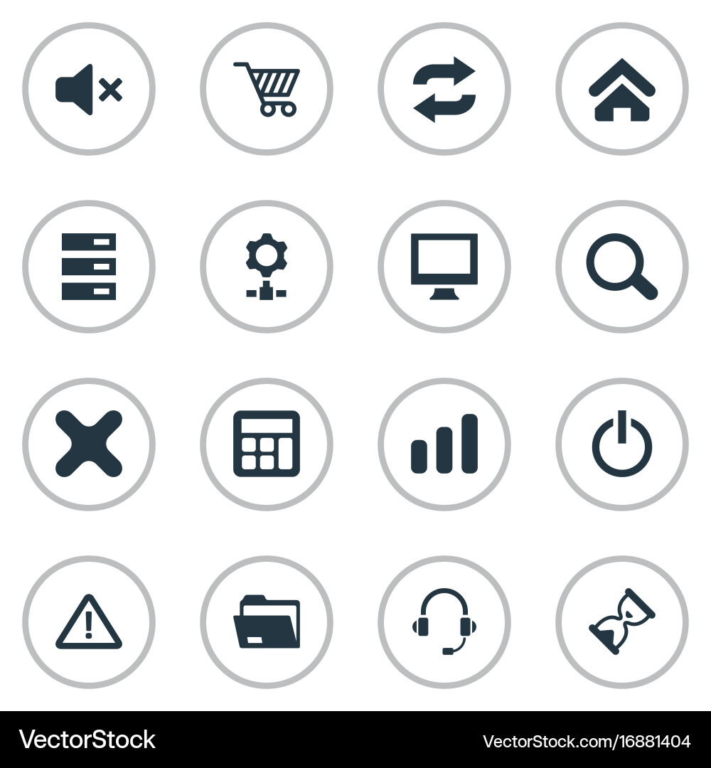 Set of simple device icons vector image