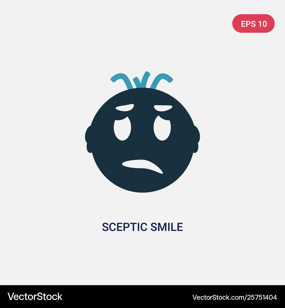 Two color sceptic smile icon from user interface Vector Image