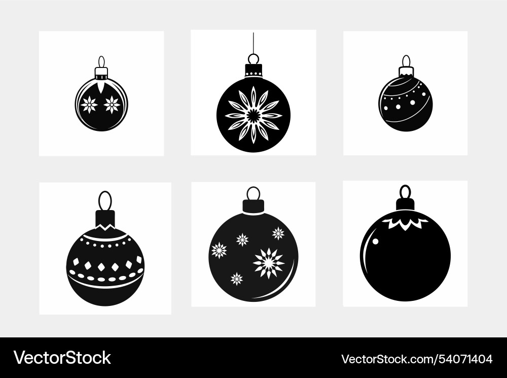 Weihnachtskugelschmuck silhouette Weihnachtskugelschmuck silhouette vektorbild
