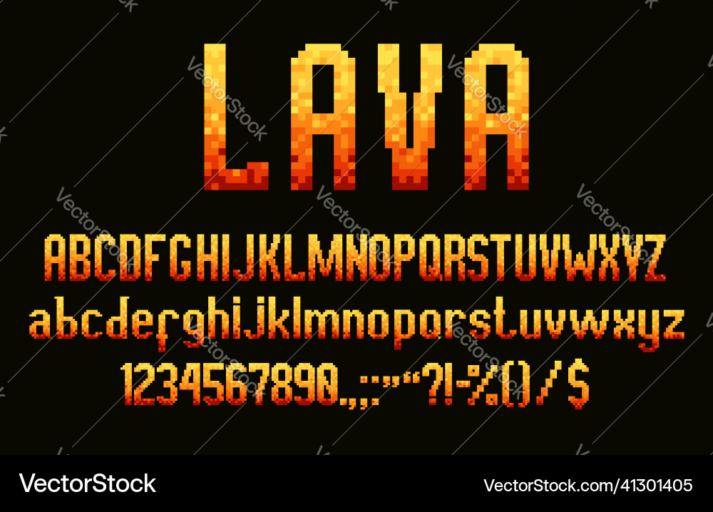 8 bit pixel font alphabet retro game type letters 8 bit pixel font alphabet retro game type letters vector image