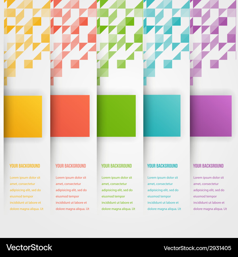 Abstract triangle template banner color set Vector Image