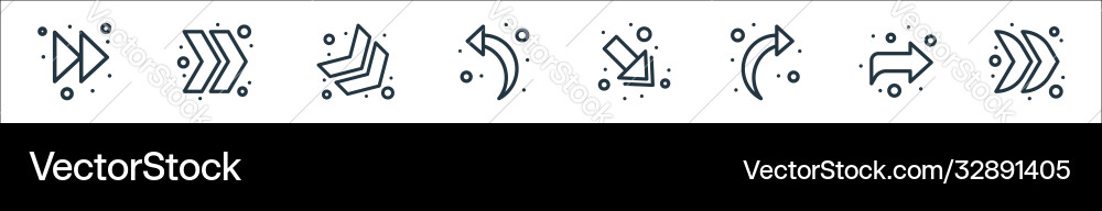 Arrows line icons linear set quality Arrows line icons linear set quality vector image