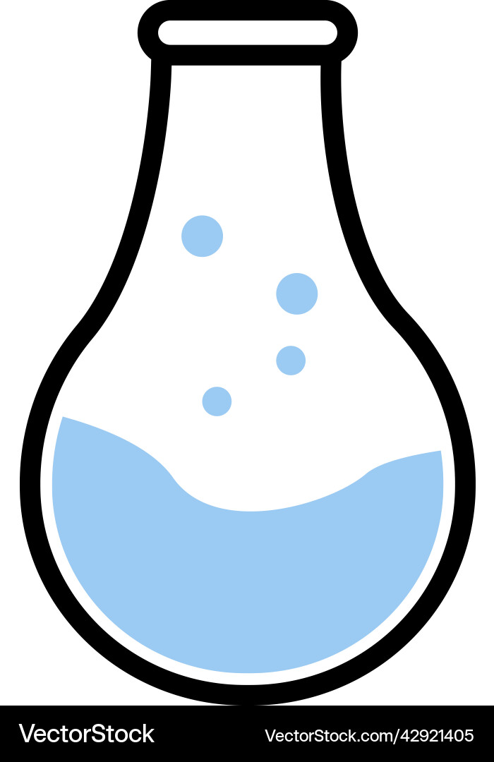 Bulb shaped flask semi flat color object Bulb shaped flask semi flat color object vector image