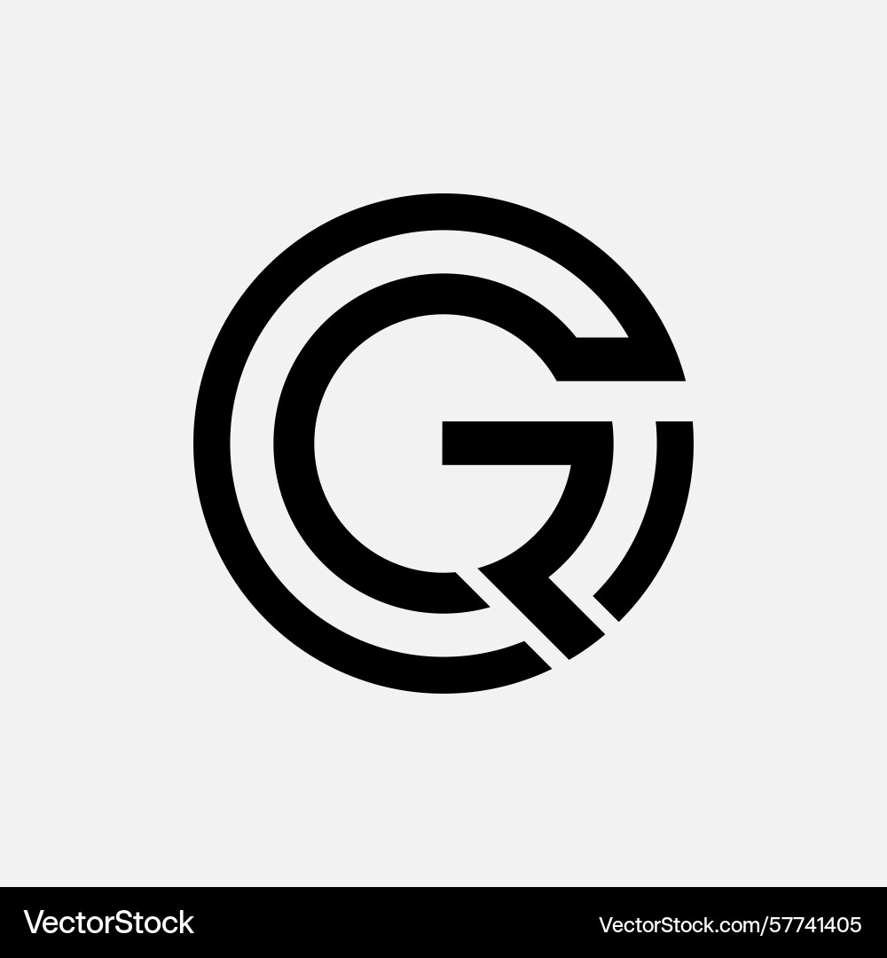Cgr initial round minimal logo design Cgr initial round minimal logo design vector image