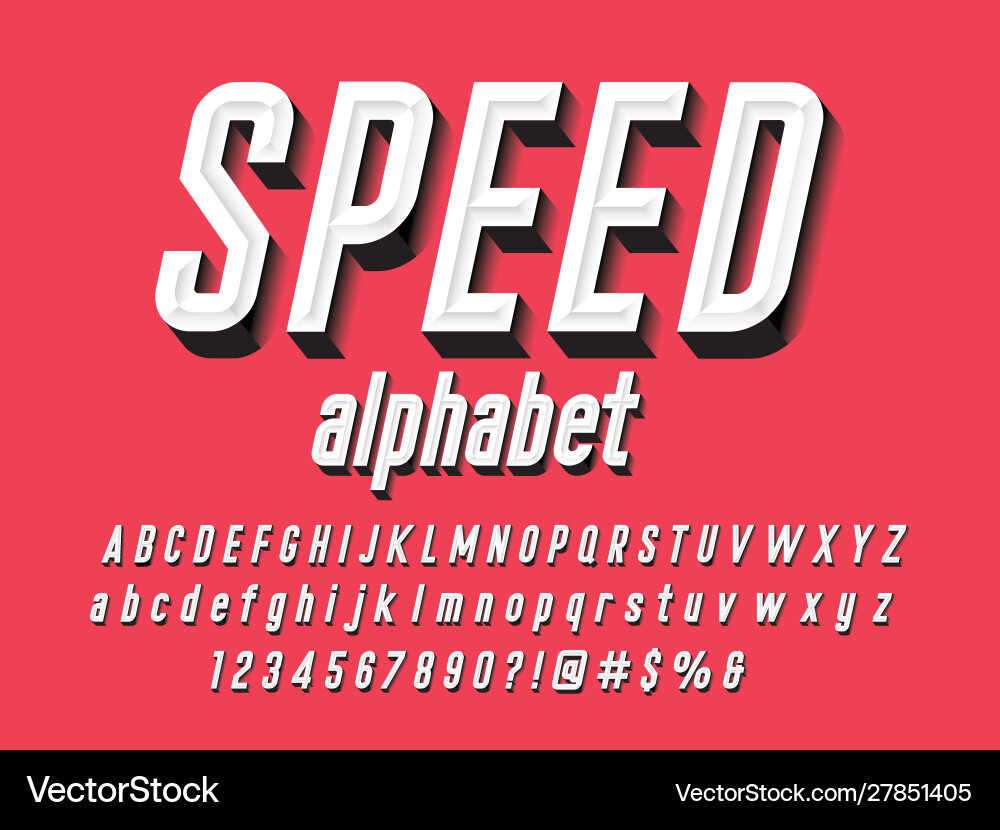 Chisel Lettering Font Set vector image