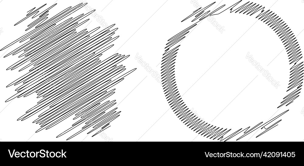 Circle and ring sketch doodle scrawl random lines Circle and ring sketch doodle scrawl random lines vector image