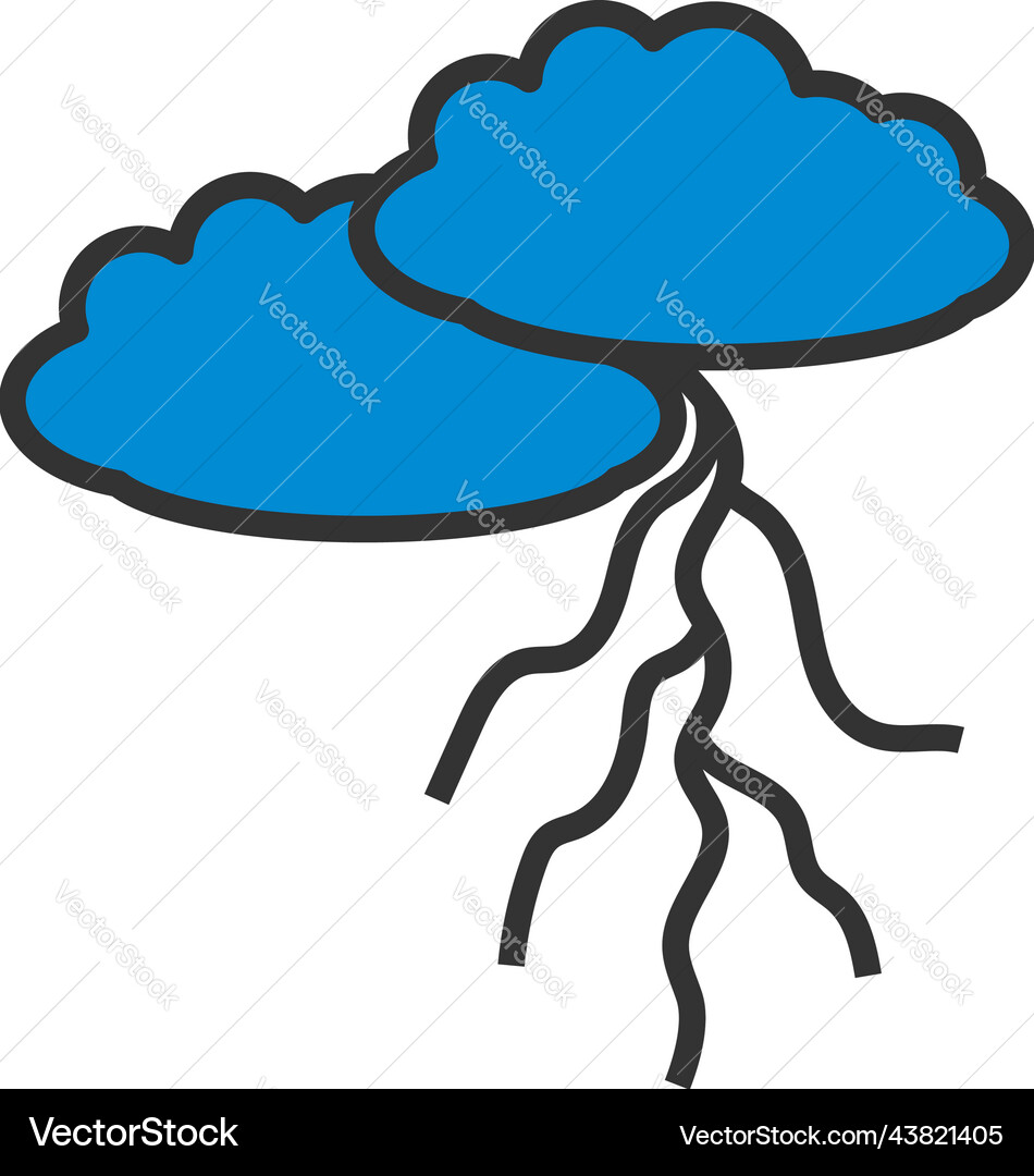 Clouds and lightning icon Royalty Free Vector Image