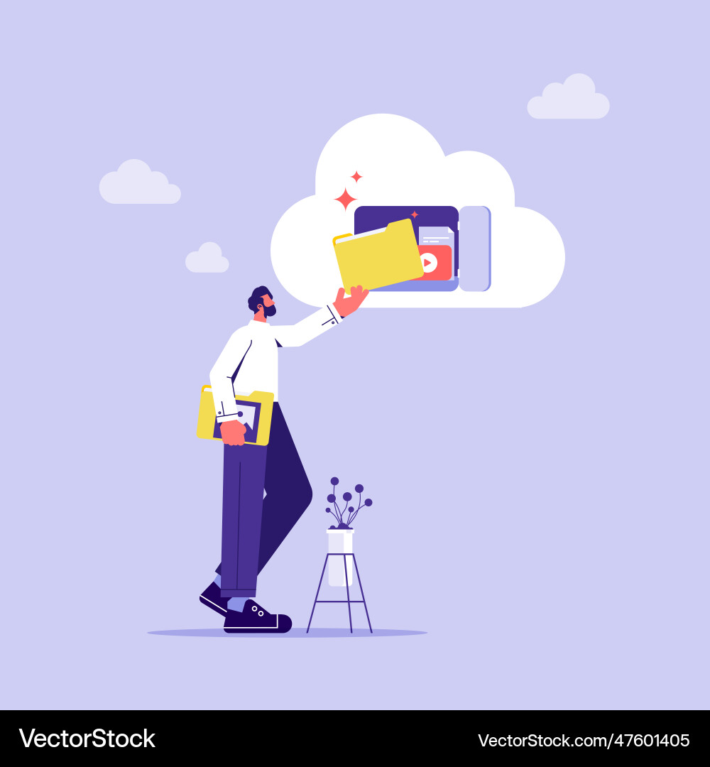 Concept of internet hosting or cloud backup Concept of internet hosting or cloud backup vector image