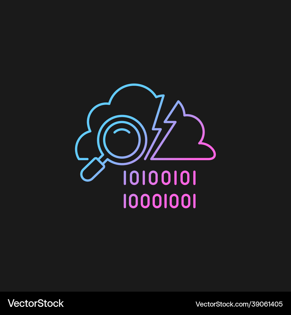 Data breach detection gradient icon for dark theme Data breach detection gradient icon for dark theme vector image