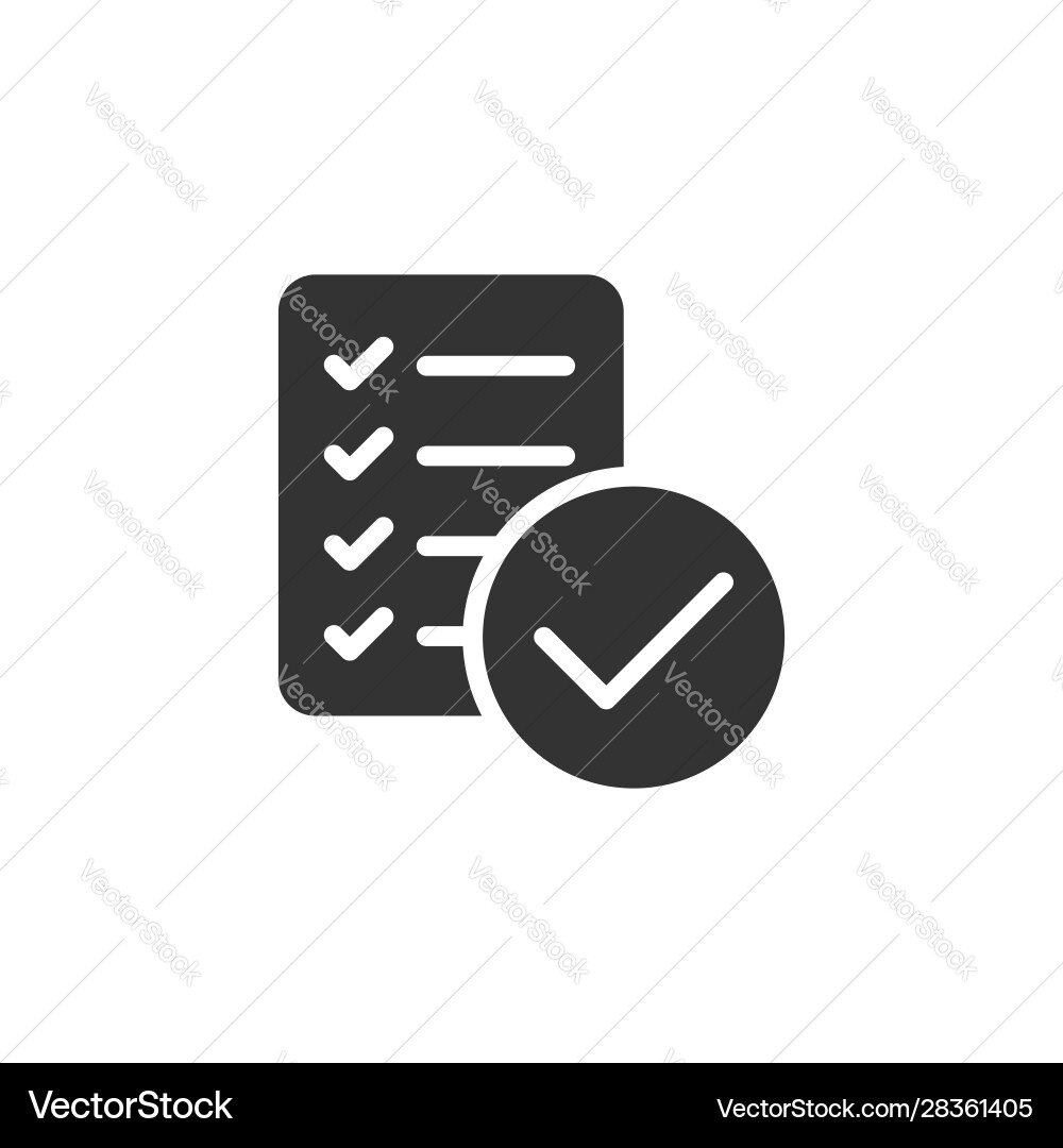 Document checklist icon in flat style report Document checklist icon in flat style report vector image
