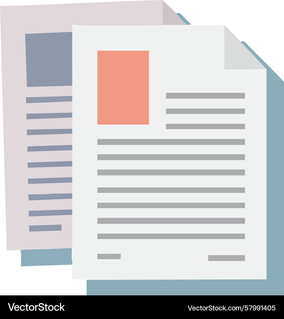 Document icon with layered paper sheets Vector Image