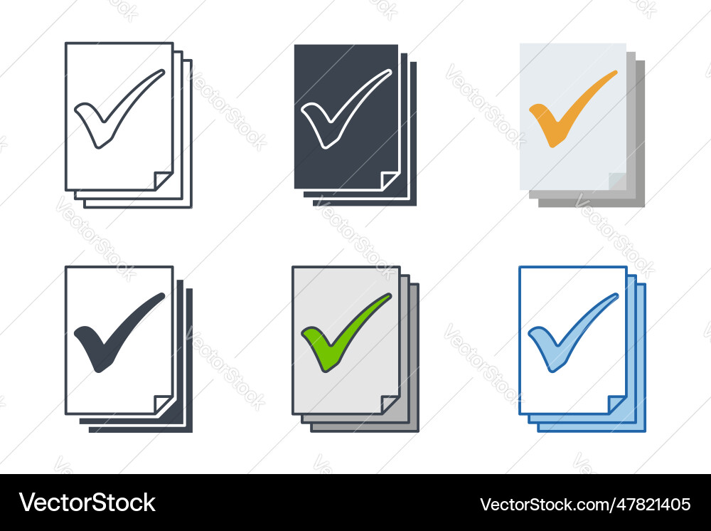 Document or file folder with check mark icon Document or file folder with check mark icon vector image