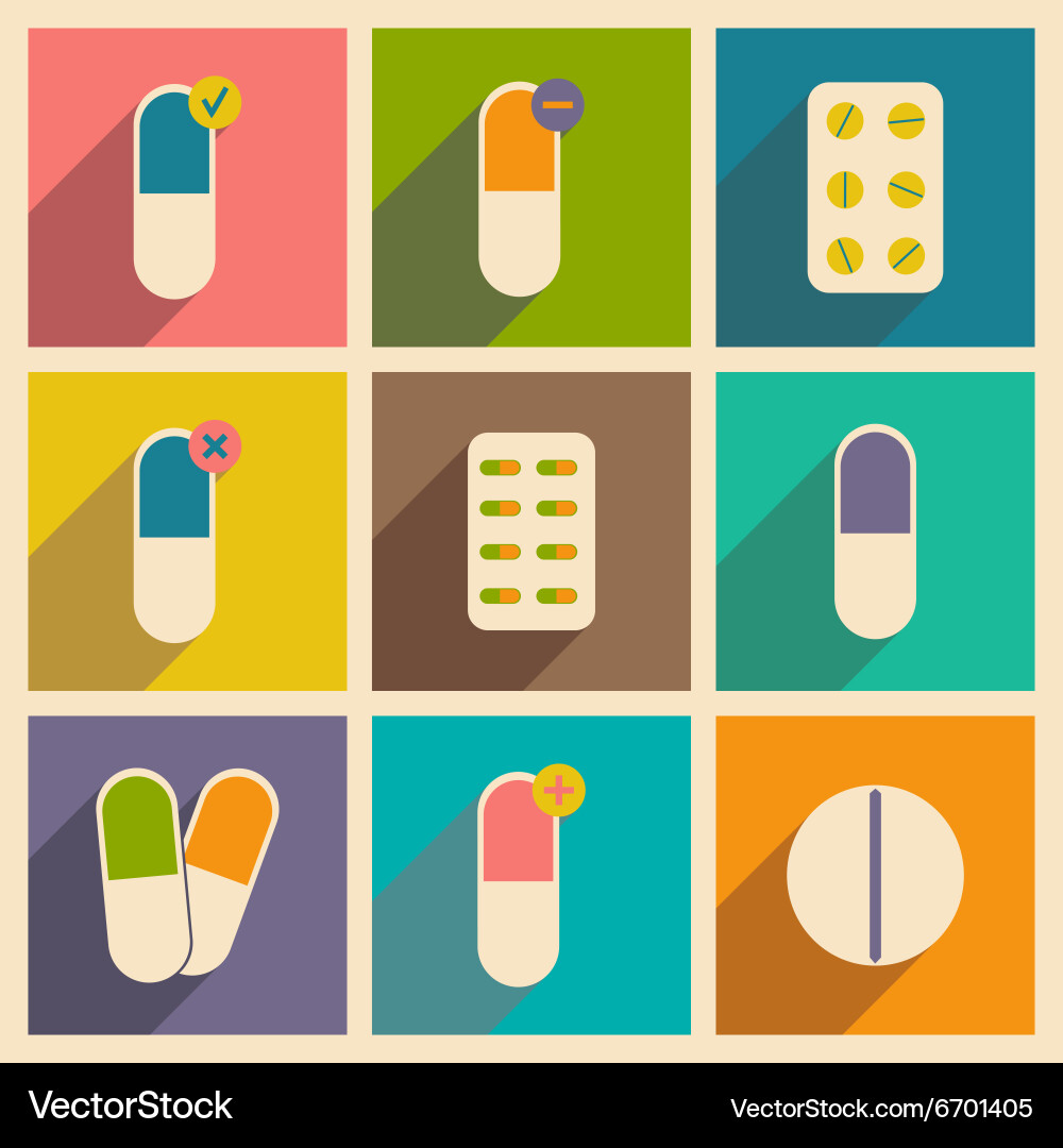 Flat with shadow concept and mobile application Vector Image