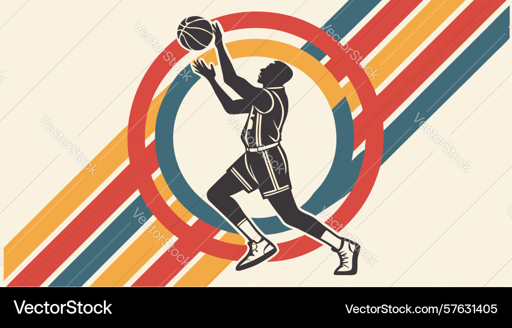 Focused basketball player dynamic action design Vector Image