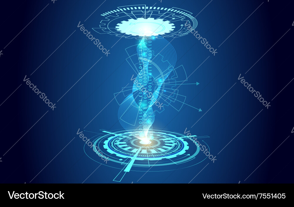 Futuristischer Tech Hintergrund mit Binary Code Vektorbild