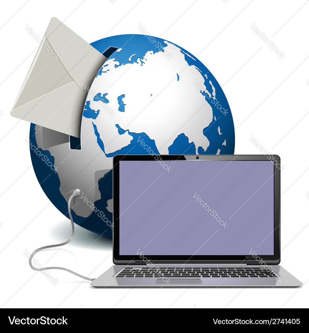 Globe with notebook vector image