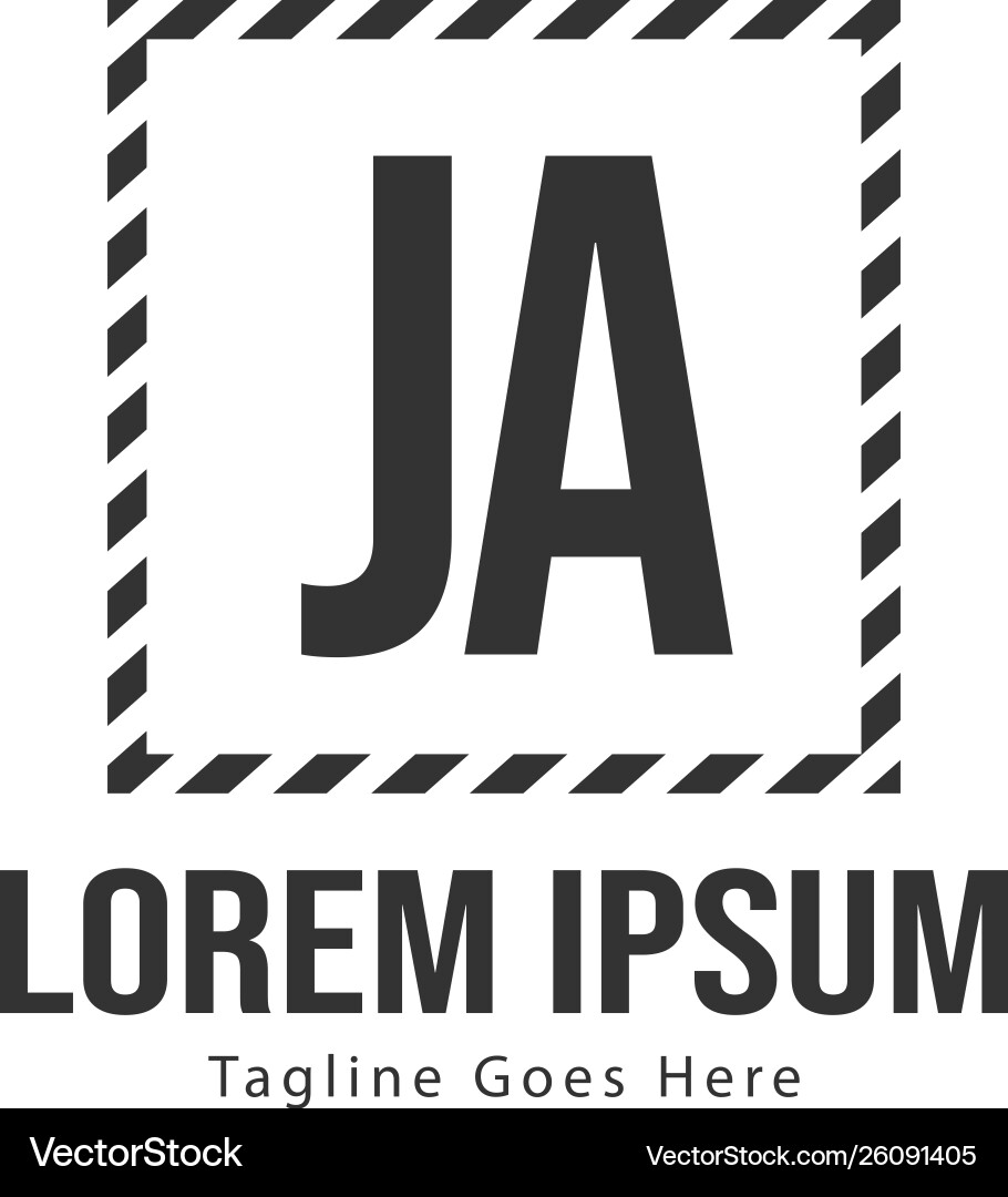 Initial ja logo template with modern frame Vector Image