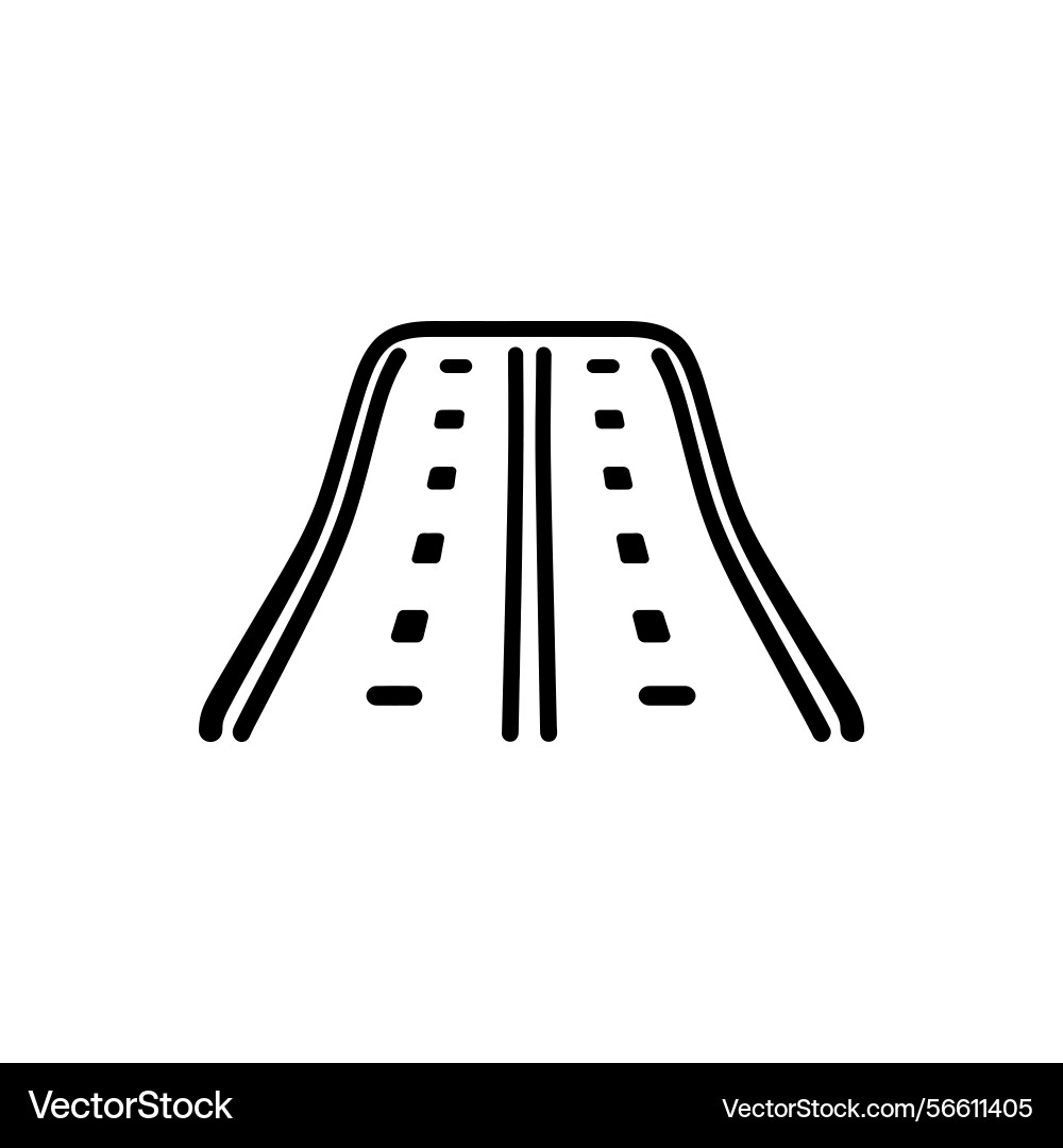 Isolated highway outline with dashed lines Vector Image