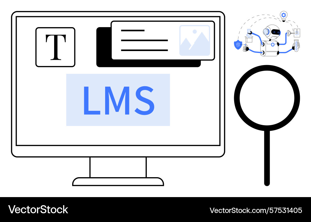Online learning platform interface with lms tools vector image
