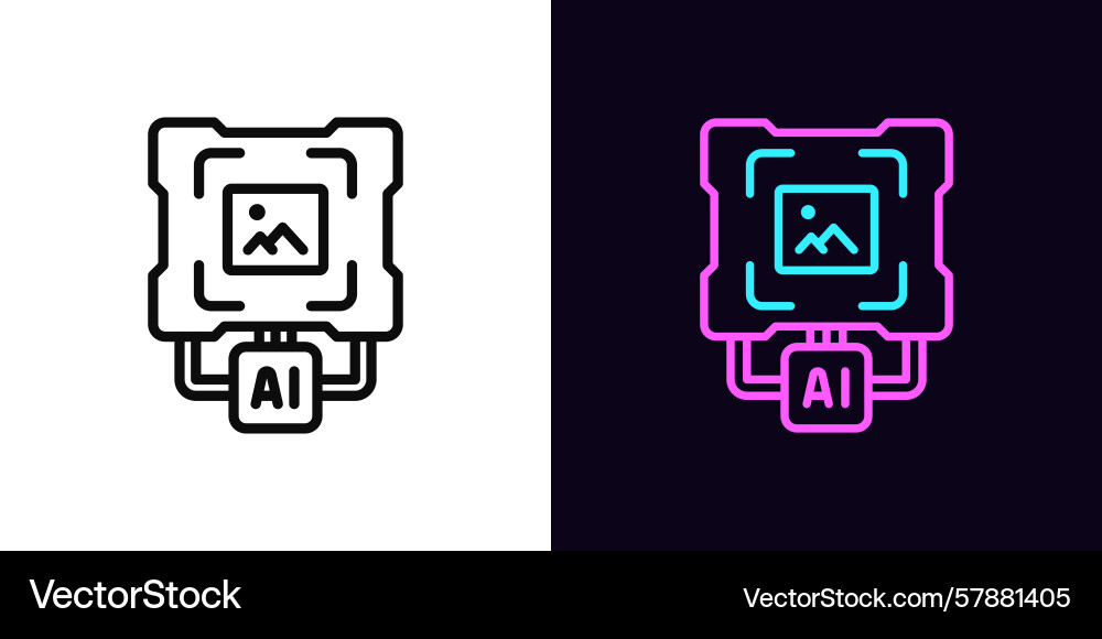 Outline ai generator icon with editable stroke Outline ai generator icon with editable stroke Vector Image