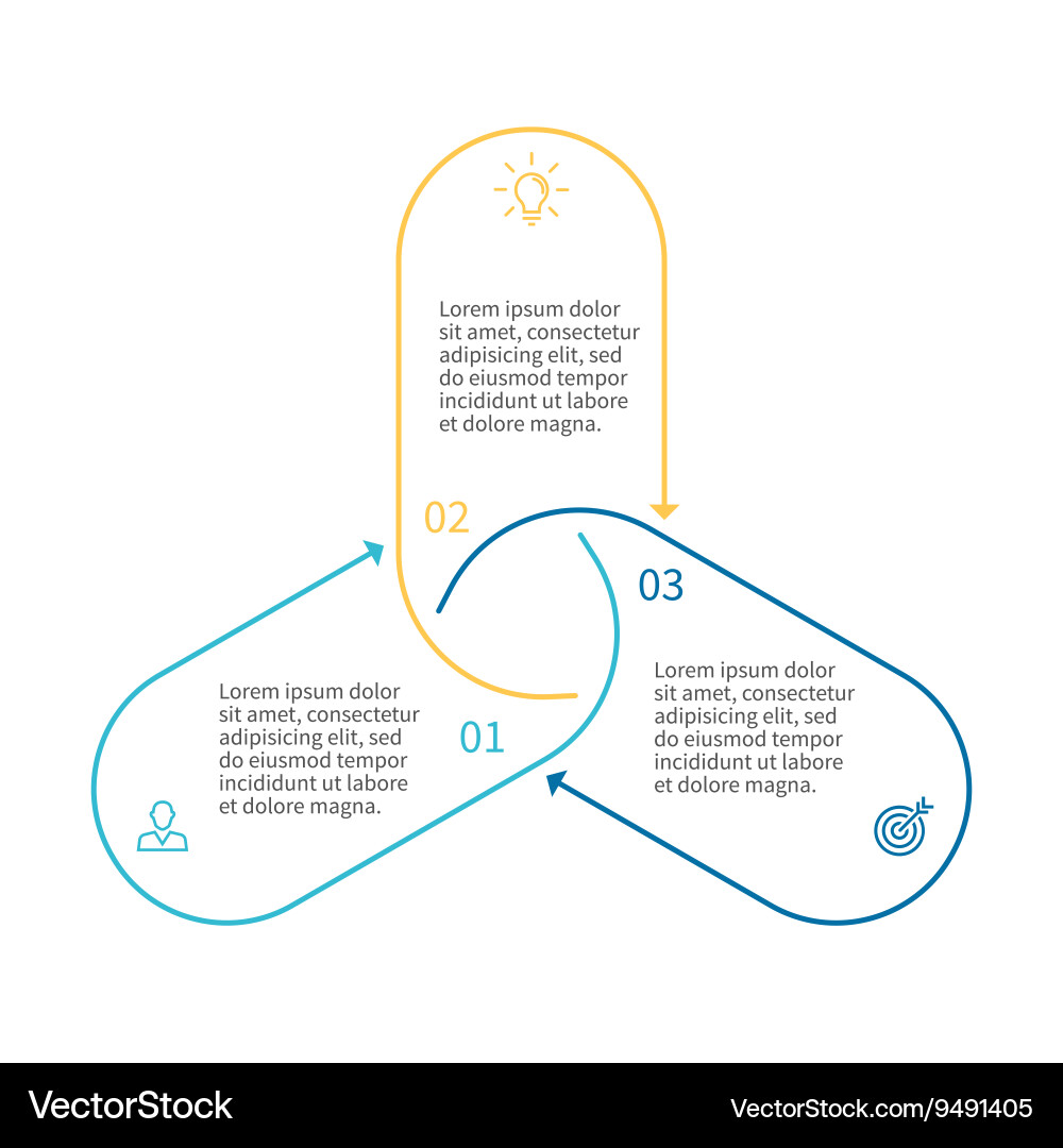 Outline infographic element with arrows vector image