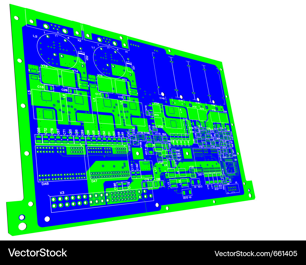 Printed circuit board without electronic component vector image