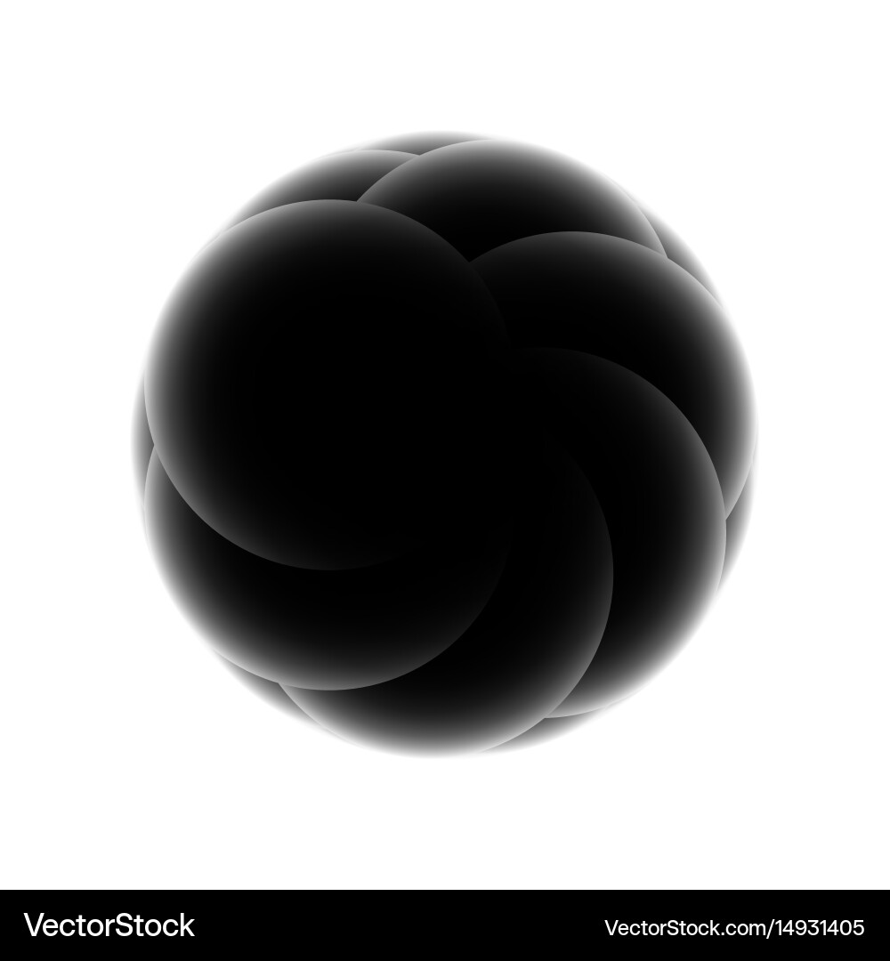 Realistic black abstract object vector image