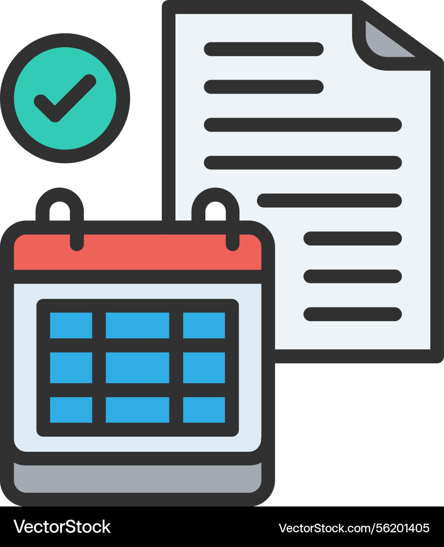 Scheduling outline filled icon Vector Image
