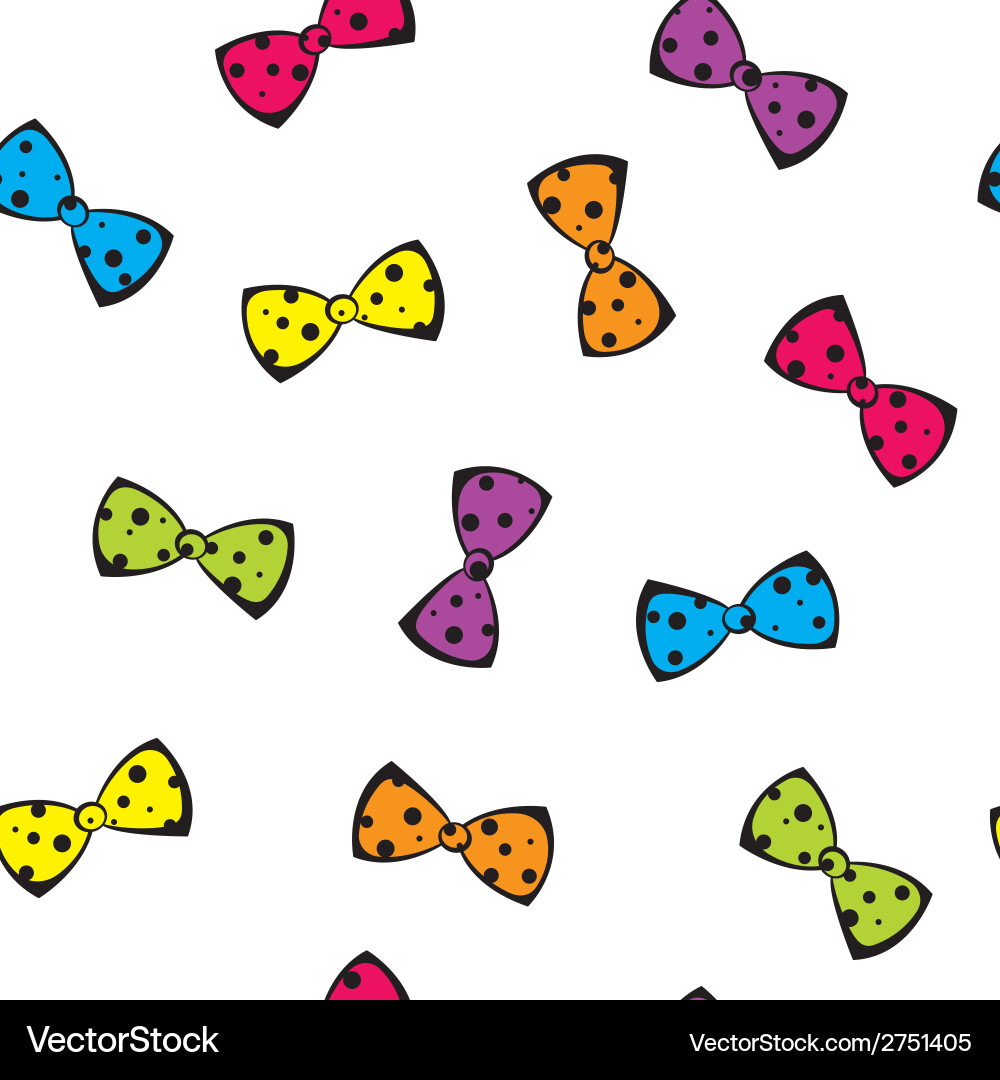 Seamless background with colorful bows Vector Image