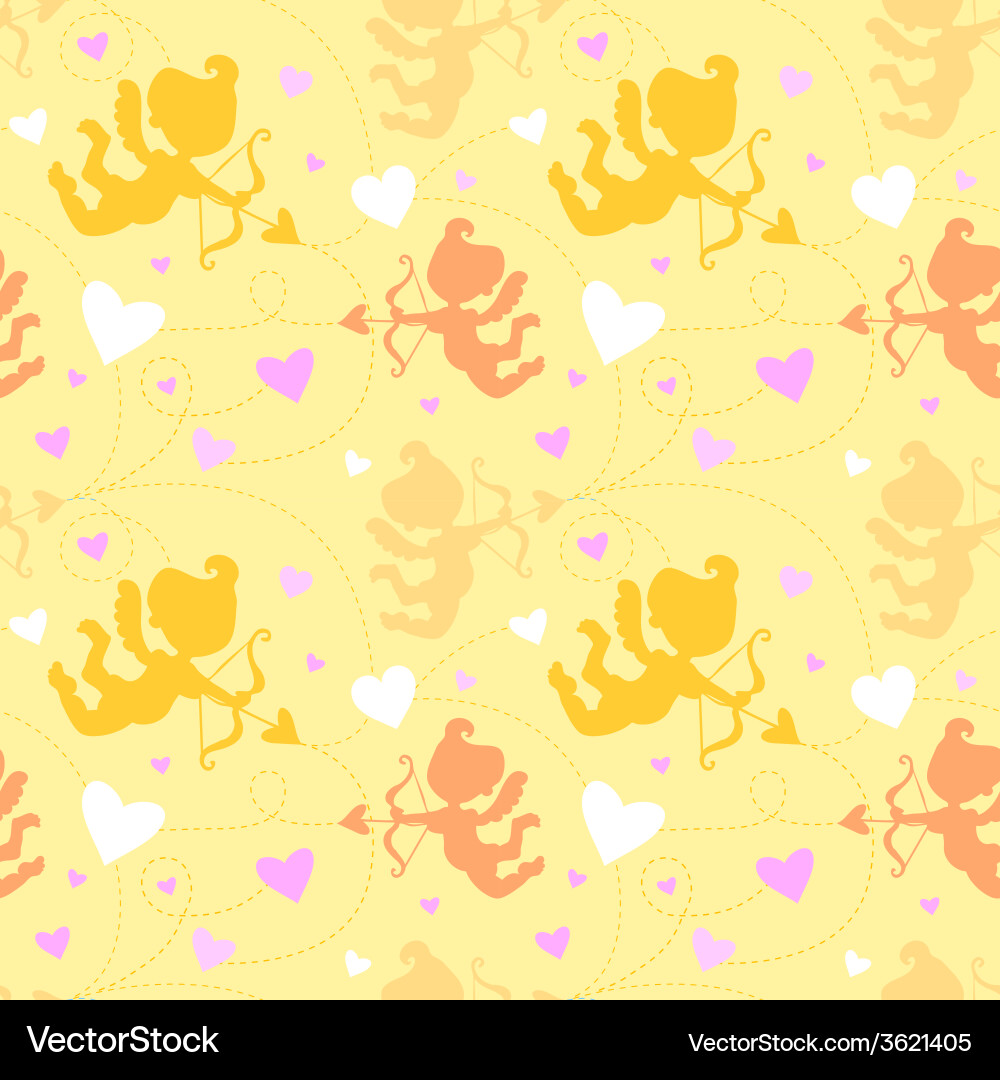 Seamless pattern with cupids vector image
