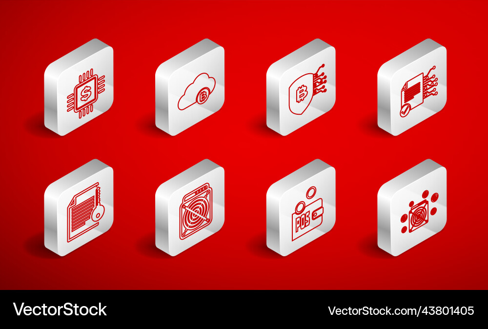 Set line asic miner cryptocurrency cloud mining Set line asic miner cryptocurrency cloud mining vector image