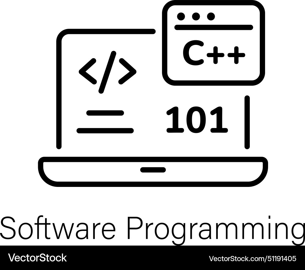 Software programming vector image
