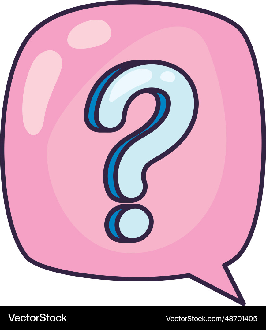 Speech bubble with interrogation sign dialog vector image