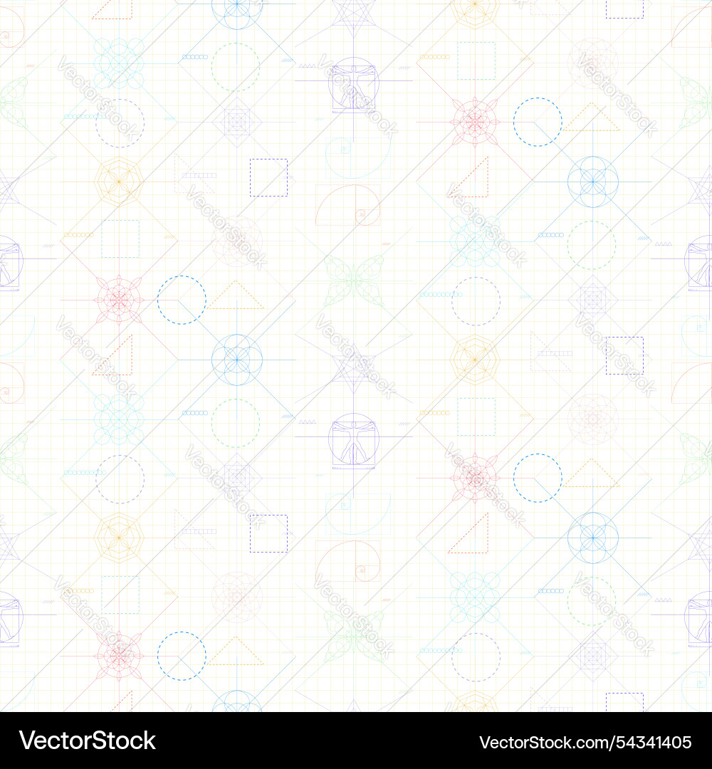 Symmetrical mathematical seamless pattern Symmetrical mathematical seamless pattern vector image