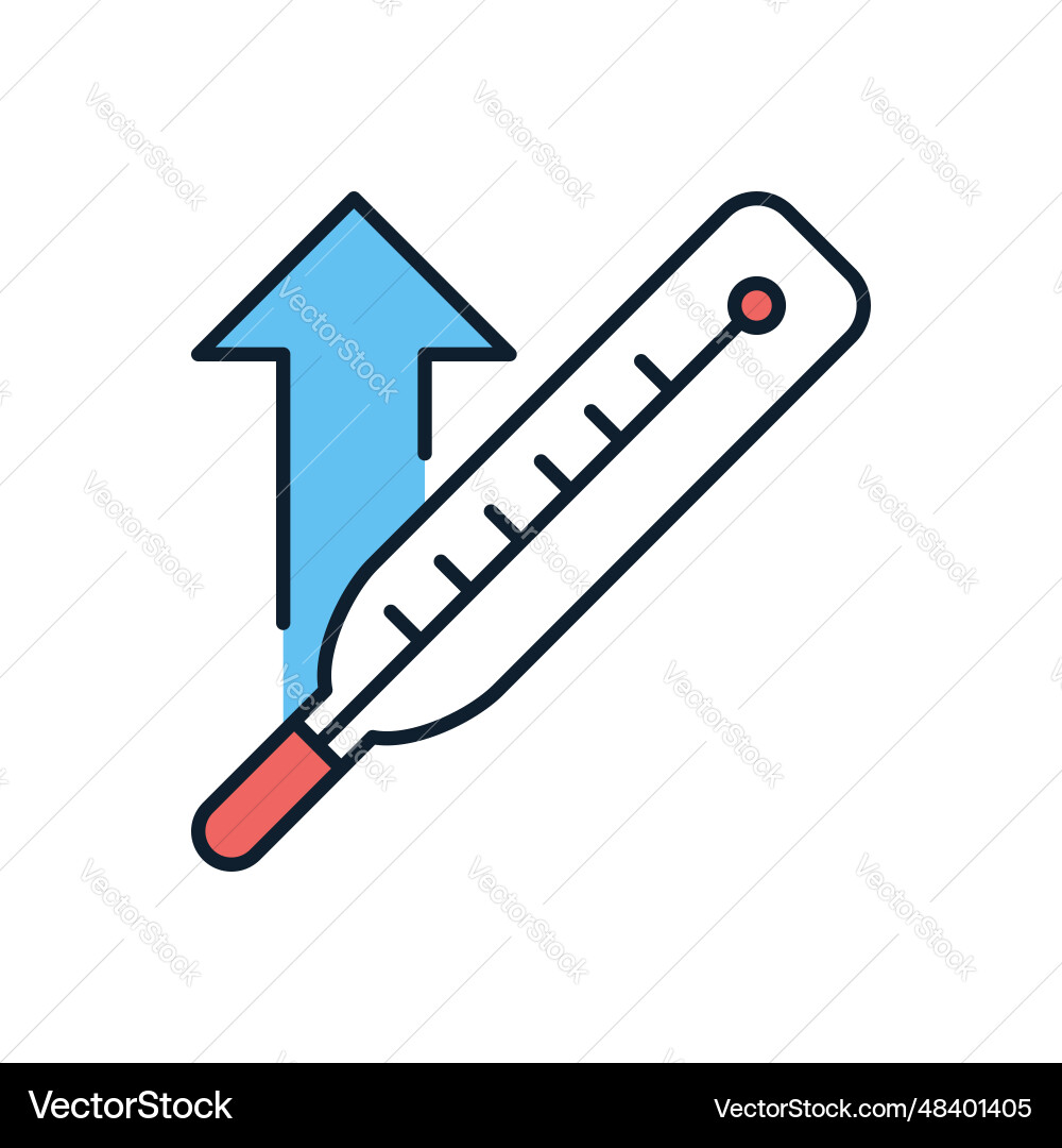 Thermometer with high temperature icon Thermometer with high temperature icon vector image