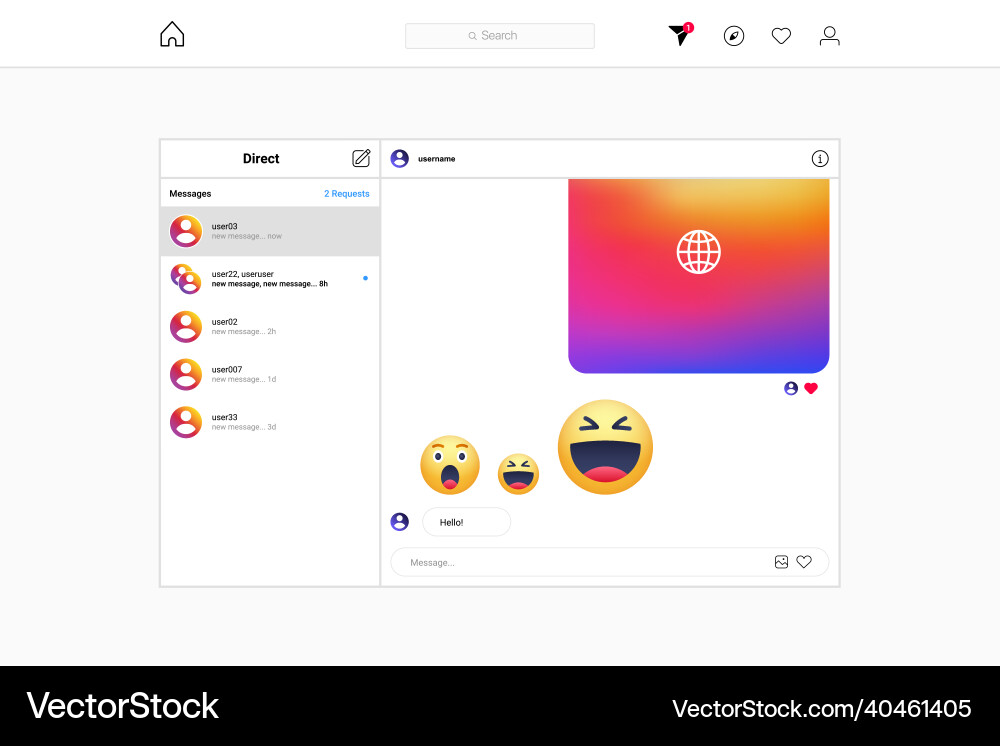 Web browser screen interface Web browser screen interface vector image