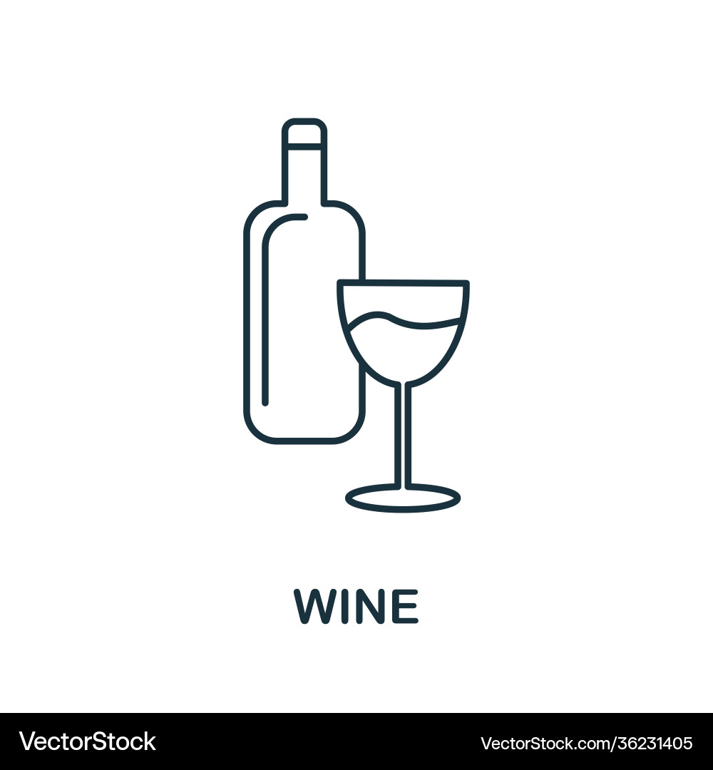 Wine icon simple element from drinks collection Wine icon simple element from drinks collection Vector Image