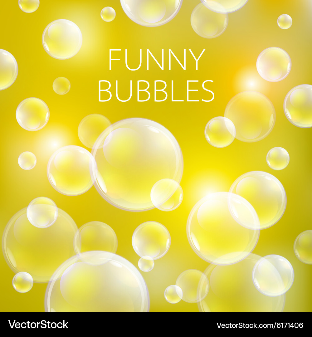 Abstract soap bubbles background transparent Vector Image