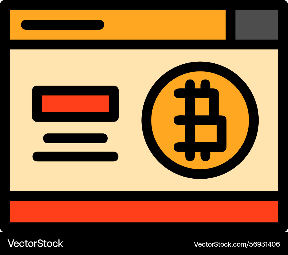 Bitcoin line filled style icon design Vector Image